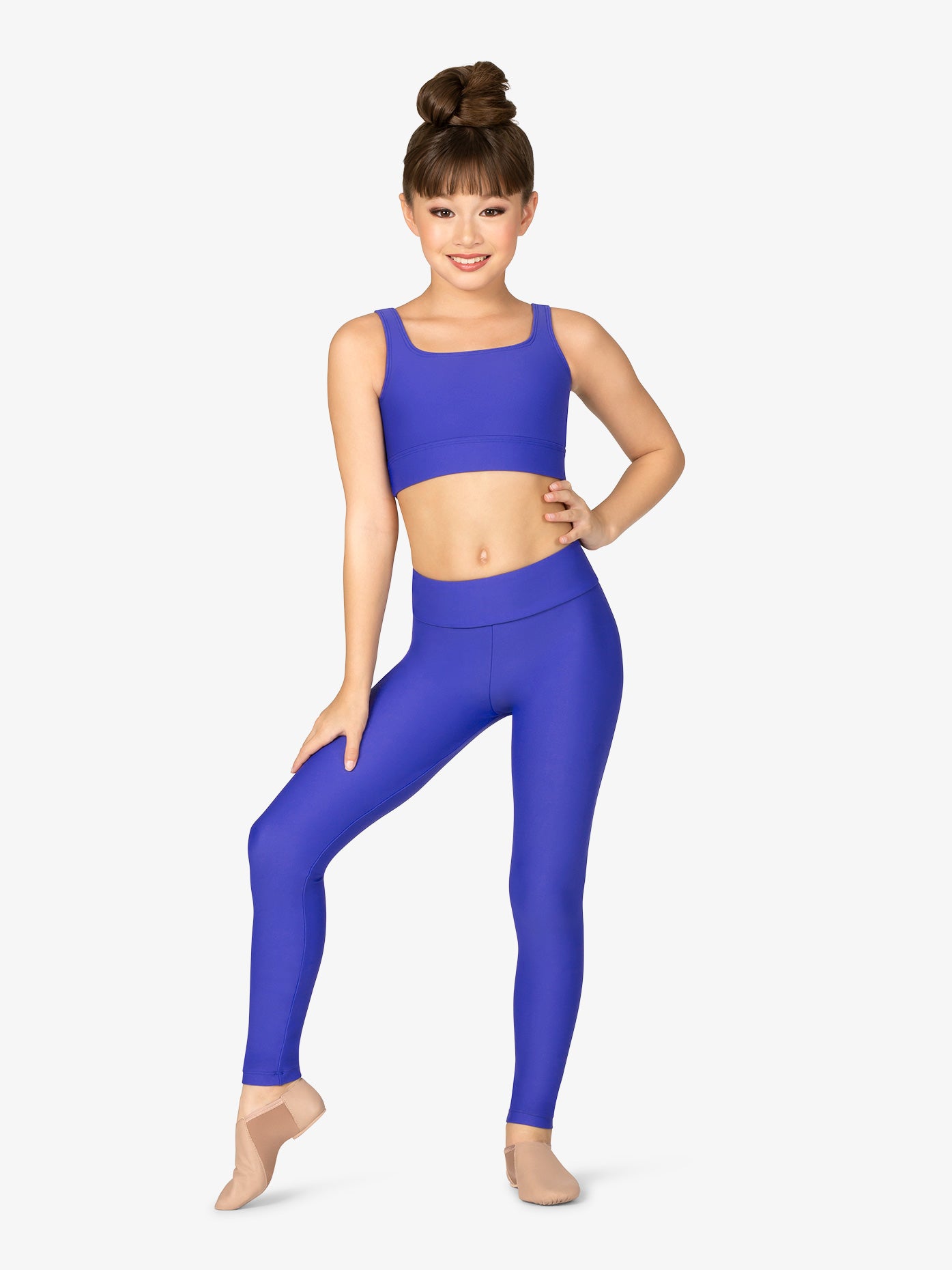 Girl's pinched back blue bra top